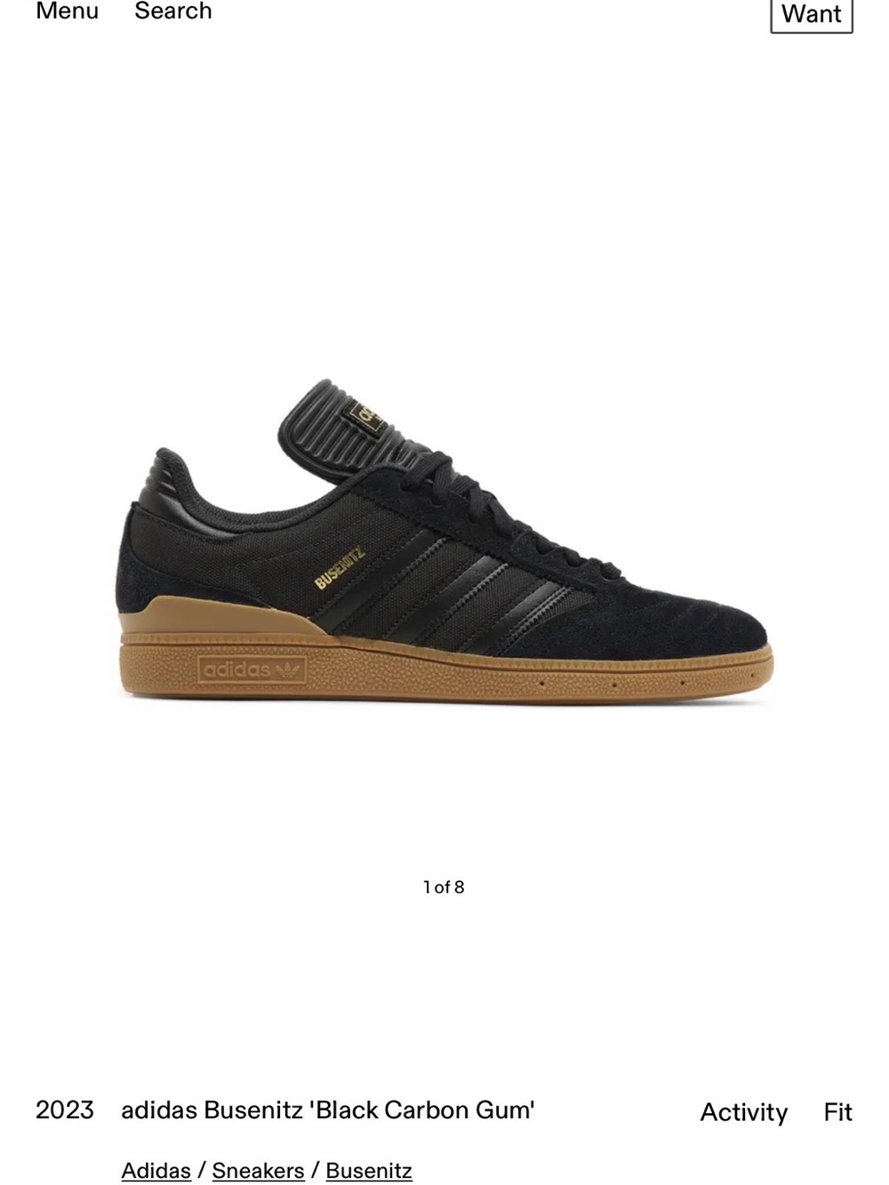 adidas Busenitz Black with Gum Sole